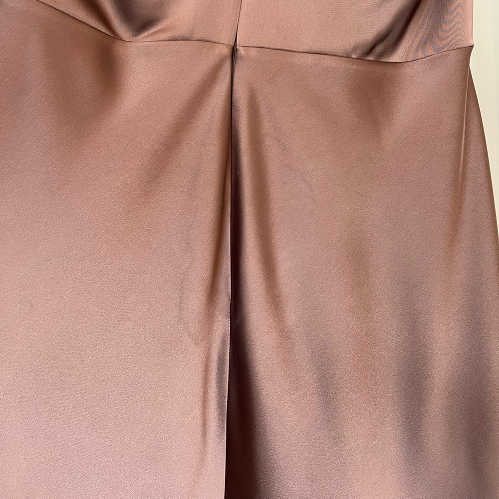 Dessy Collection TH141 SLEEVELESS V-NECK STRETCH SATIN BIAS SLIP MAXI DRESS - Picture 9 of 10